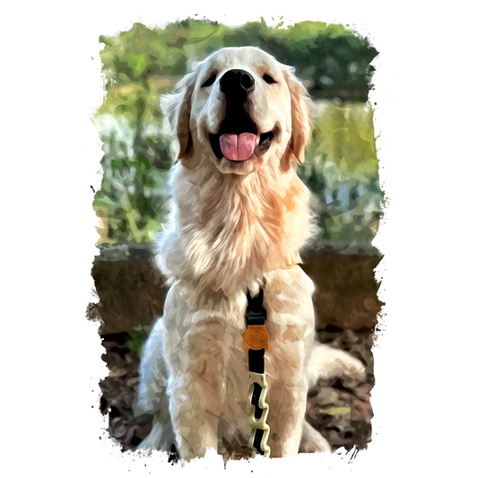 Digital Watercolour Image Dog Portrait