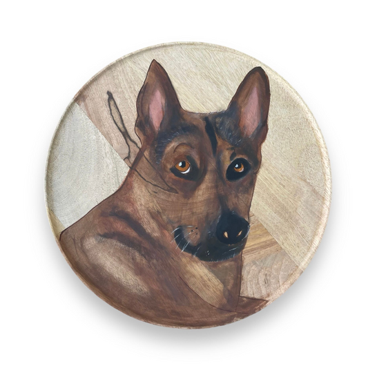 Custom hand painted dog portrait