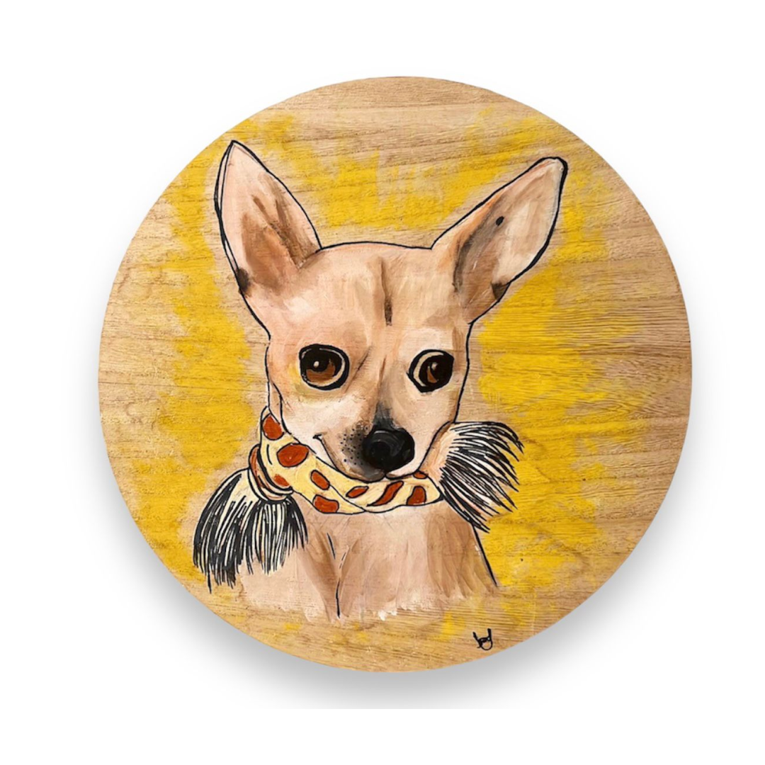 Custom hand painted dog portrait