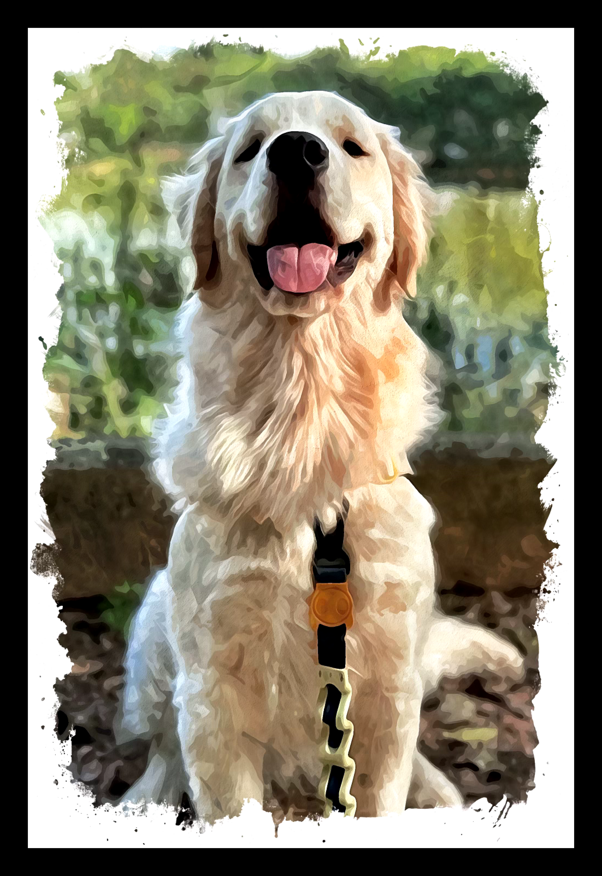 Digital Watercolour Image Dog Portrait