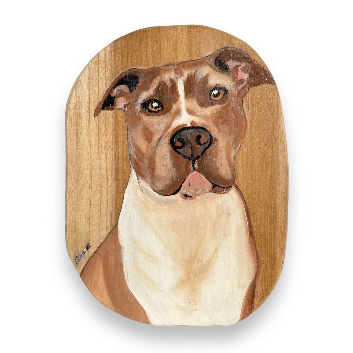 Custom hand painted dog portrait